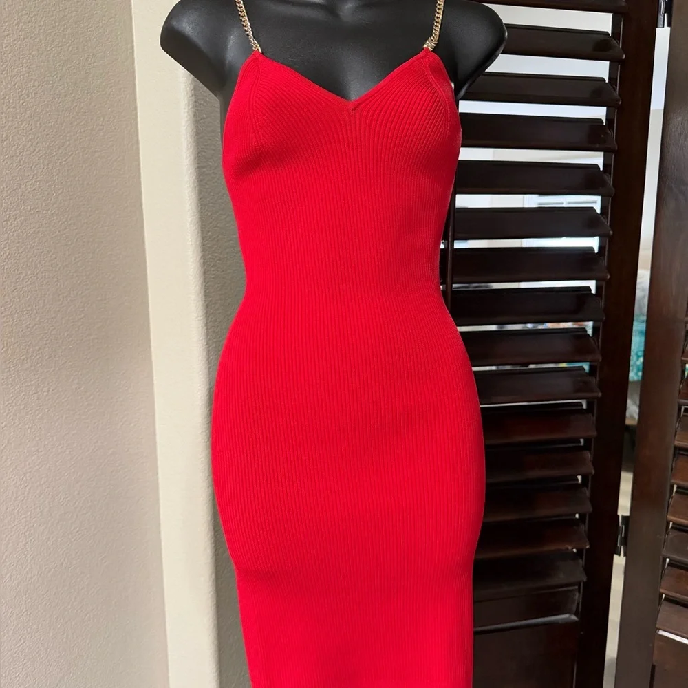 MICHAEL Michael Kors Red Midi Dress - Picture 1 of 3